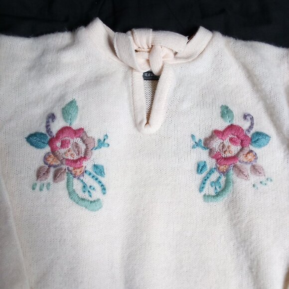 Vintage Stacey's Things Floral Embroidered Sweater - Picture 1 of 6